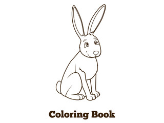 Forest animal hare cartoon coloring book vector
