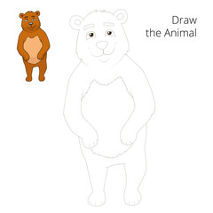 Draw the forest animal bear cartoon vector