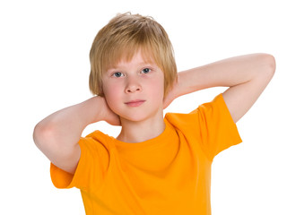 Red-haired boy imagines