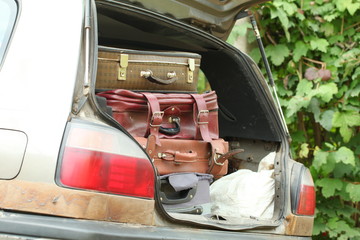 bags in the car trunk