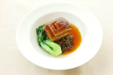 Stewed pork(belly meat) with brown sauce.	chinese cuisine. yumcha, chinese food. 


