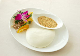 Chinese steamed bread.	chinese cuisine. yumcha, chinese food. 


