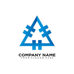 Obraz premium initial Triple H Triangle Modern Logo Icon