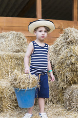 farm boy at the barn