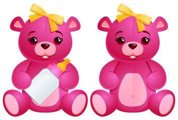 Pink baby girl teddy bear.