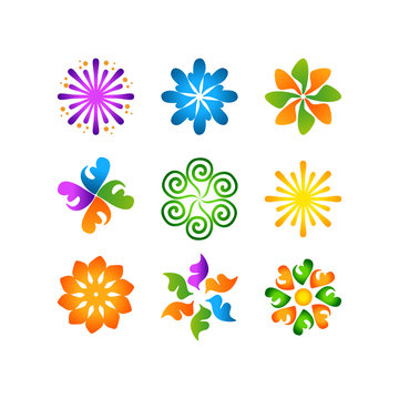 radial vector pattern floral color colorful 2