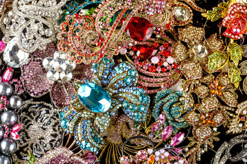 Luxury brooch on a black background
