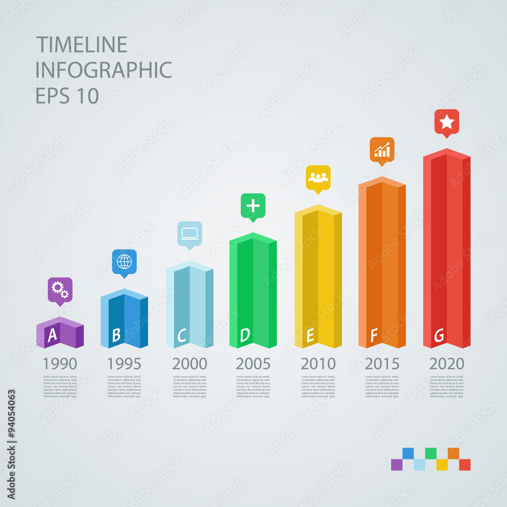Poster isometric timeline infographic design template.vector illustration for workflow layout, diagram, num