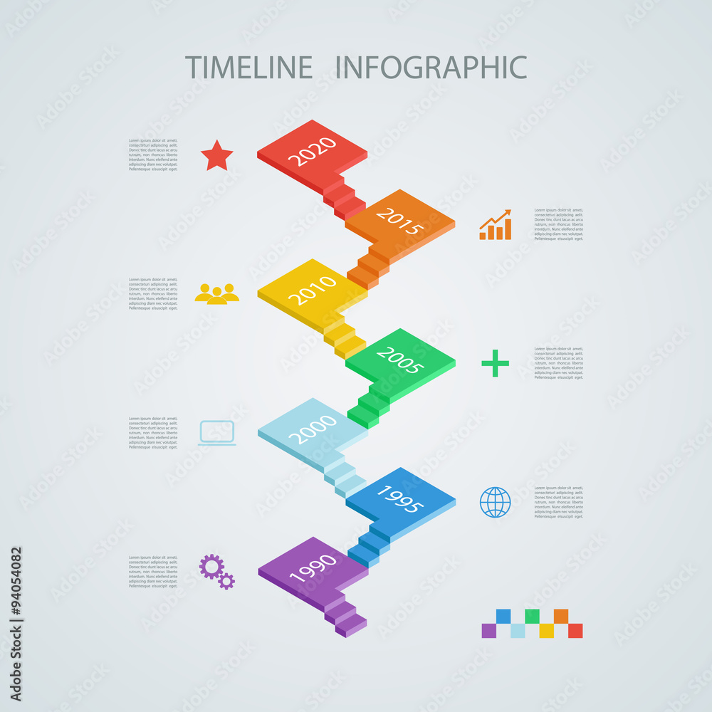 Poster isometric timeline infographic design template.vector illustration for workflow layout, diagram, num