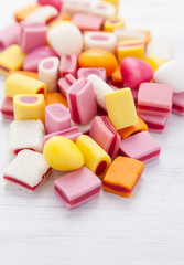 Fototapeta na wymiar Delicious sweet candy with copy space