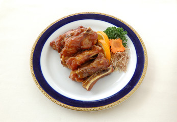 Fried pork chop with sweet and sour sauce.	chinese cuisine. yumcha, chinese food. 

