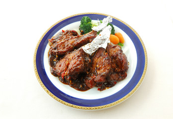  Fried lamb chop with bean paste sauce.	chinese cuisine. yumcha, chinese food. 

