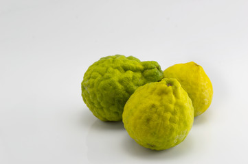 Bergamot fruit on isolate background and copy space