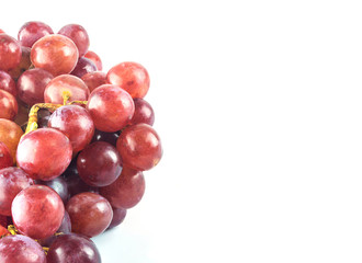 Closeup grapes isolate with copy space