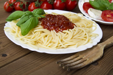 fork with spaghetti