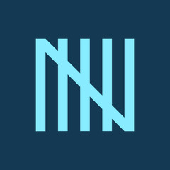 N letter line logo