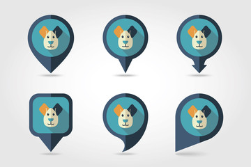 Dog mapping pins icons