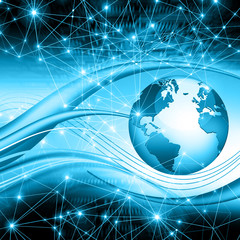 Best Internet Concept of global business. Globe, glowing lines