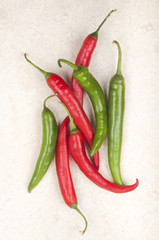 green and red chili pepper