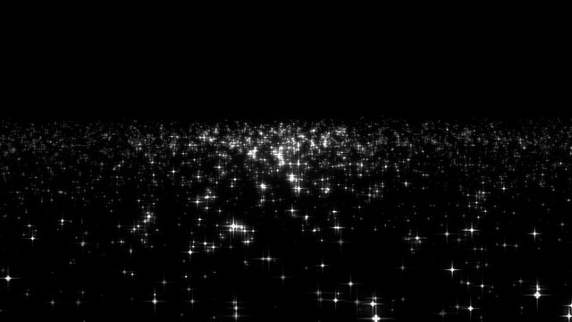 Blinking silver stars on black background,  seamless loop. Christmas background  