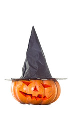 Halloween pumpkin on white background