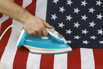 ironed Crumpled US flag