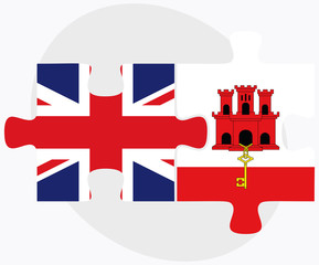 United Kingdom and Gibraltar Flags