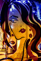 Modern Urban Abstract Cartoon Woman in Color