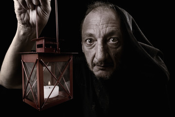 Representation of a character in the novel Frankenstein called Igor.The Lantern Of Diogenes