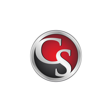 CS initial circle logo red