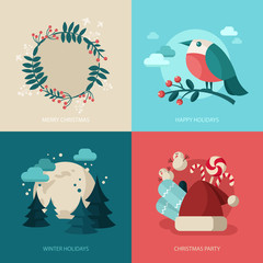 Fototapeta premium Christmas concept illustrations