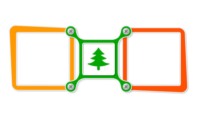 Two blank text boxes for your text and tree symbol