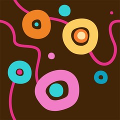 Background with colored circles, brown, seamless. 