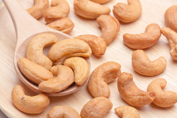 cashew nuts in spoon