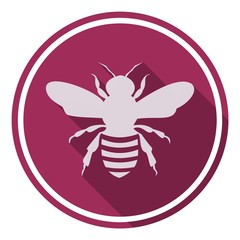 Bee icon with long shadow