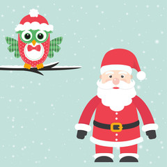 santa claus and owl