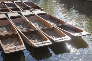 Punt Boats on River Cam, Cambridge