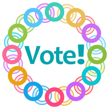 Vote Colorful Rings Circular 