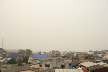 Air pollution from smoke haze from Indonesia in southern of Thailand