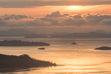 island sea cloud in sunrise