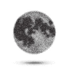 Halftone Moon Vector Icon. Tattoo Style Dotwork Moon EPS10 Icon © irazzers