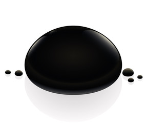 Petroleum - black oil drop. Illustration over white background.