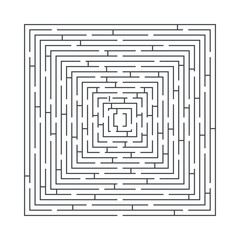 difficult and long maze educational game in the form of a square