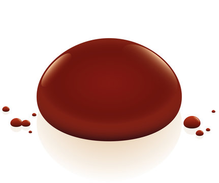 Blood drop. Isolated vector illustration over white background.