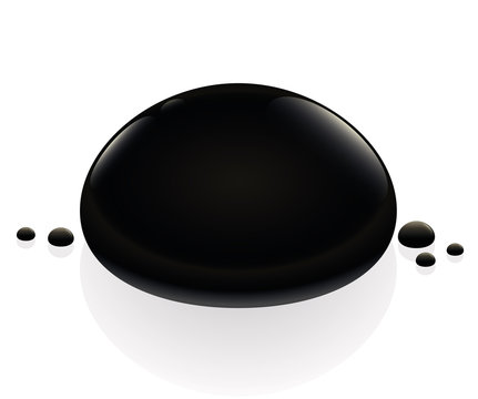 Petroleum - black oil drop. Illustration over white background.