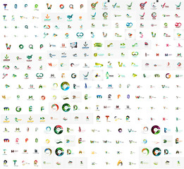 Mega set of geomeric lettering company logos