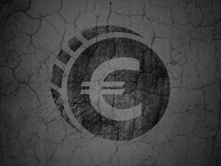 Fototapeta na wymiar Money concept: Euro Coin on grunge wall background