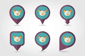 Pig mapping pins icons
