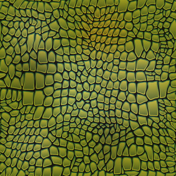 Premium AI Image  Green crocodile skin seamless pattern texture background