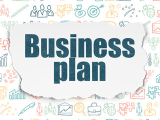 Fototapeta premium Business concept: Business Plan on Torn Paper background